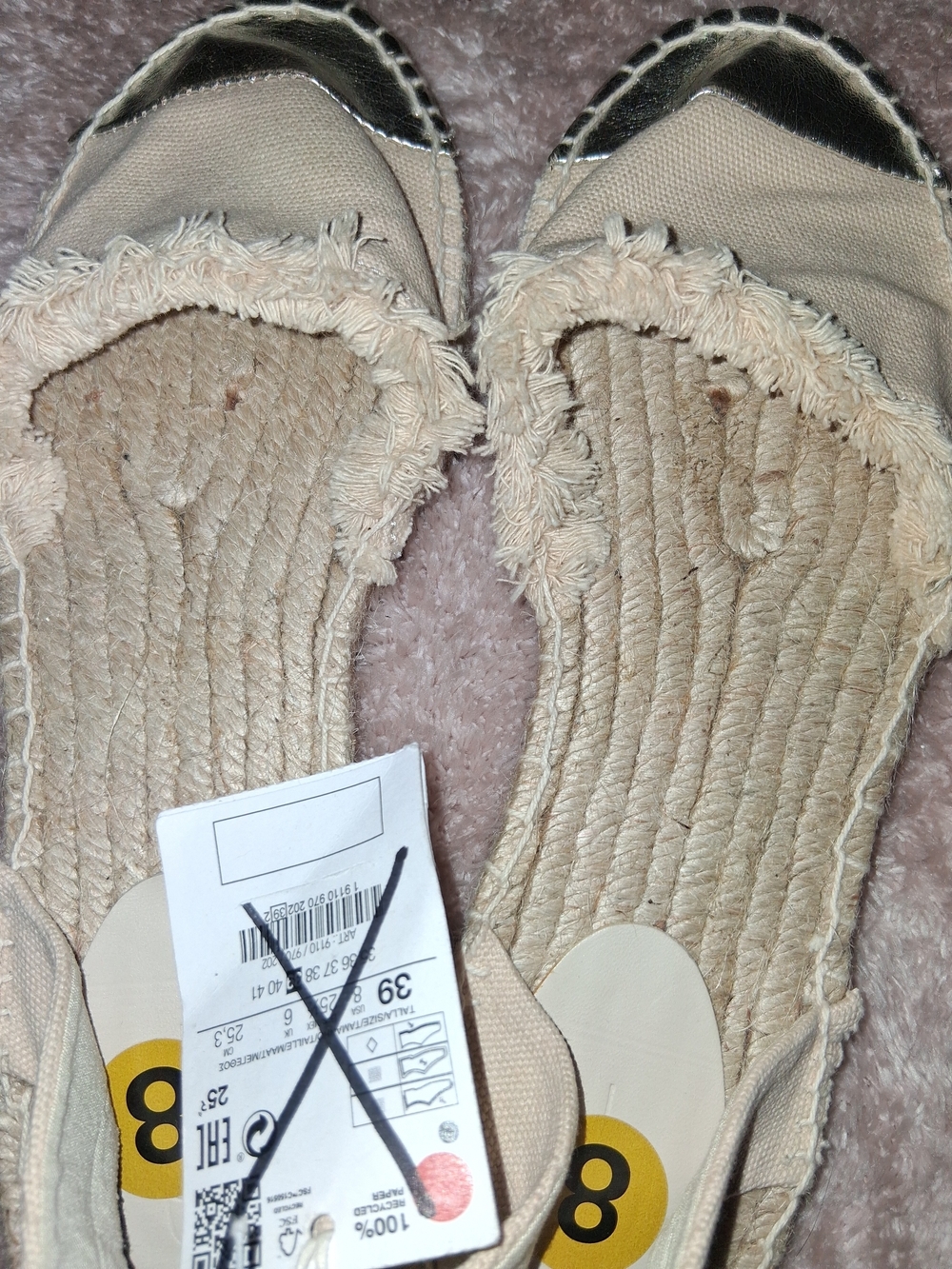 Beige Fringe Espadrille Flats